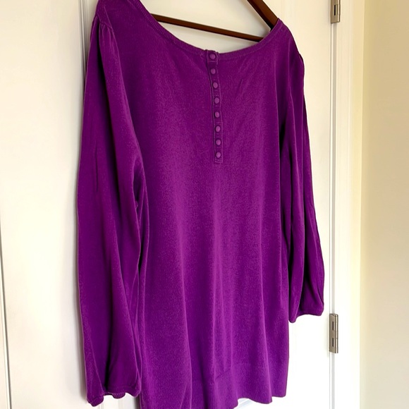 Loft Purple Sweater with Button Detail - Picture 9 of 9